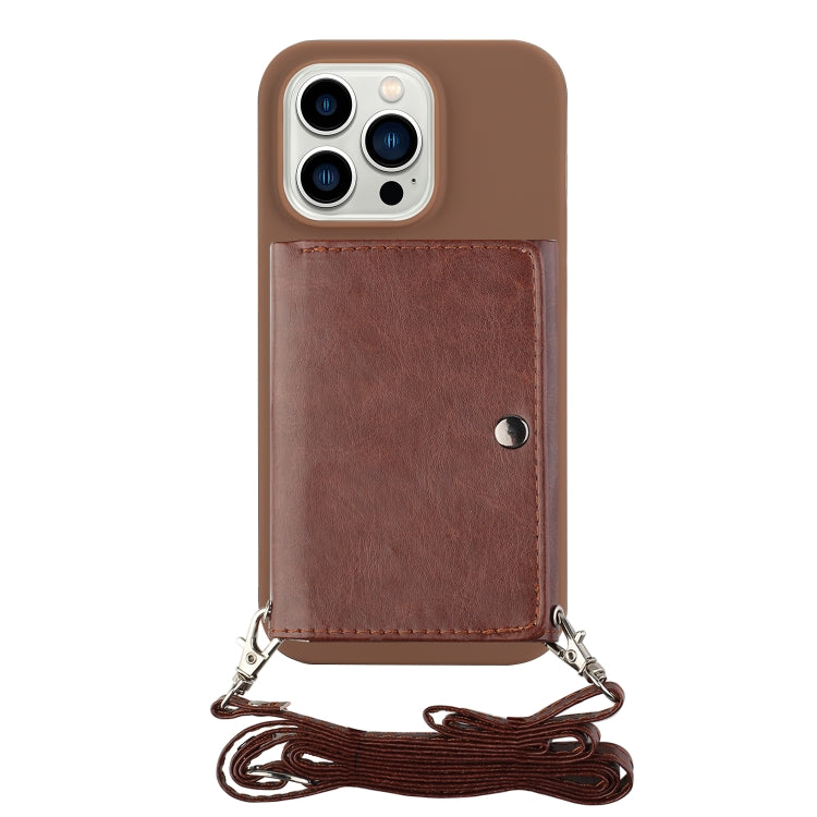 For iPhone 14 Pro Max Crossbody Lanyard Wallet Card Bag Phone Case