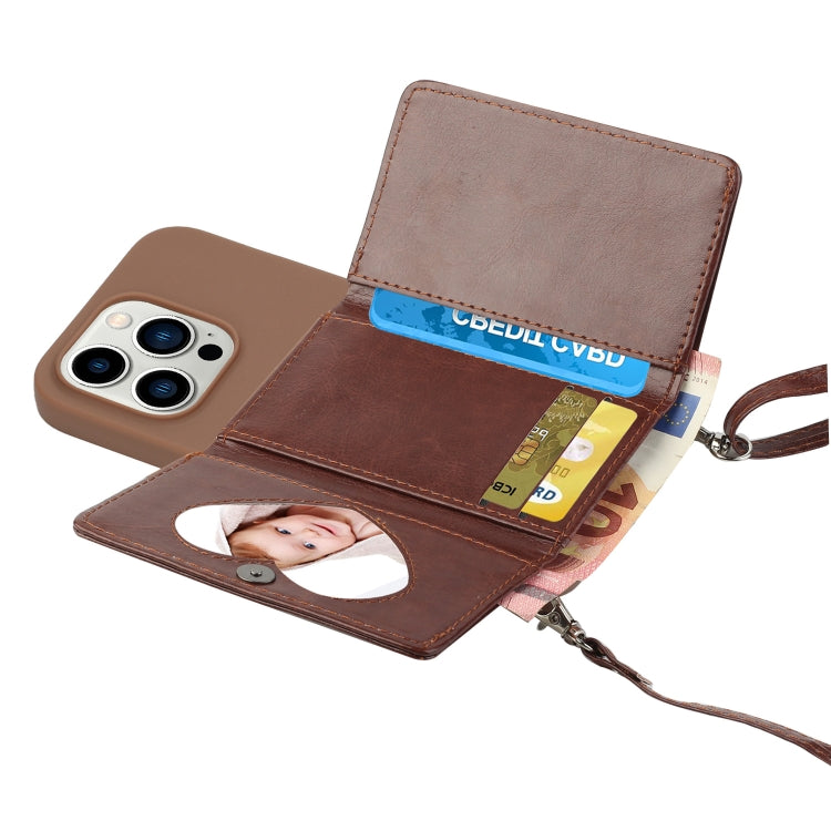 For iPhone 14 Pro Max Crossbody Lanyard Wallet Card Bag Phone Case