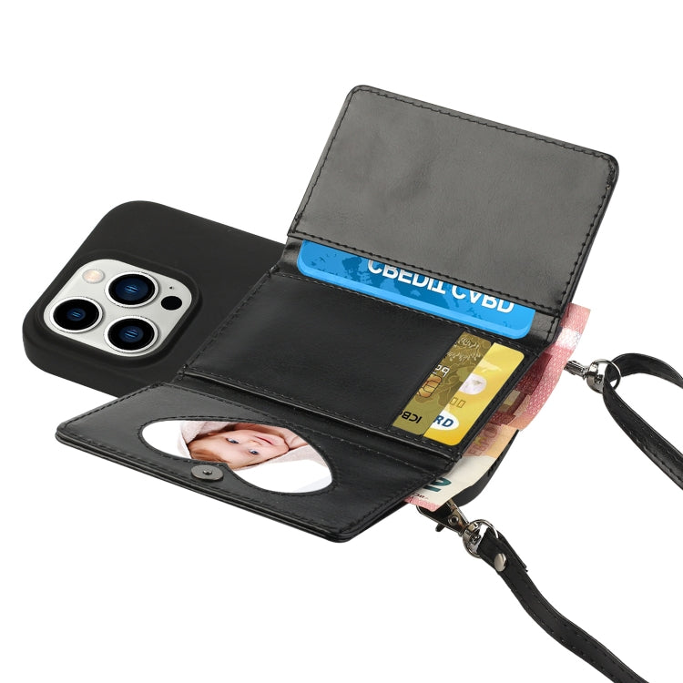 For iPhone 14 Pro Max Crossbody Lanyard Wallet Card Bag Phone Case