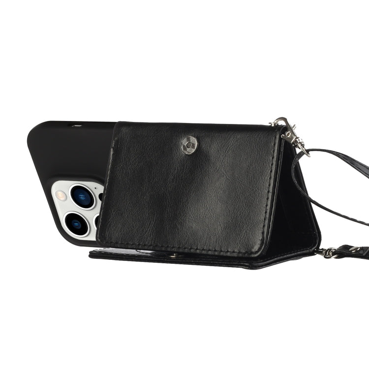 For iPhone 14 Pro Max Crossbody Lanyard Wallet Card Bag Phone Case