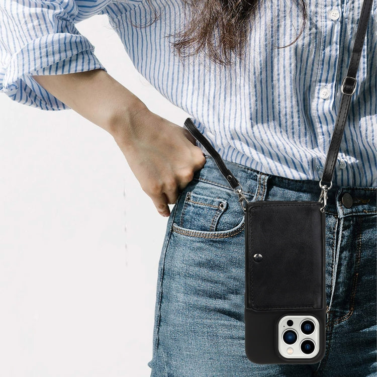 For iPhone 14 Pro Max Crossbody Lanyard Wallet Card Bag Phone Case