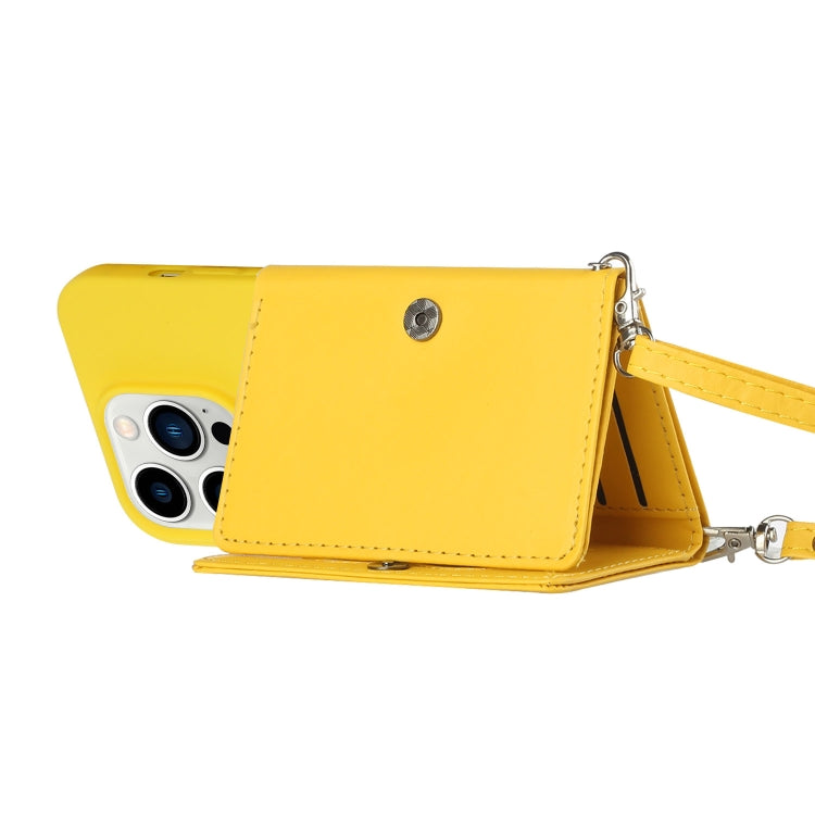 For iPhone 14 Pro Max Crossbody Lanyard Wallet Card Bag Phone Case