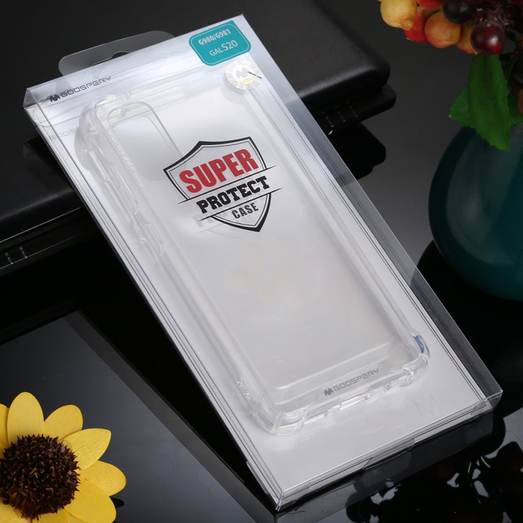 For Galaxy S20 GOOSPERY SUPER Protect Four Corners Shockproof Soft TPU Case(Transparent)