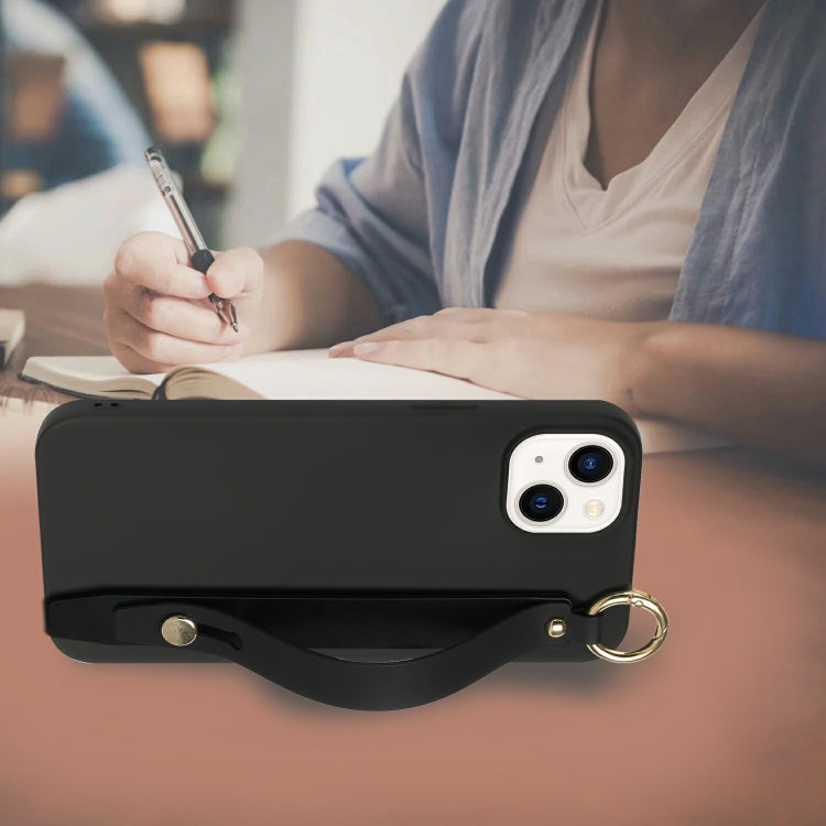 For iPhone 14 Wrist Strap Holder TPU Phone Case