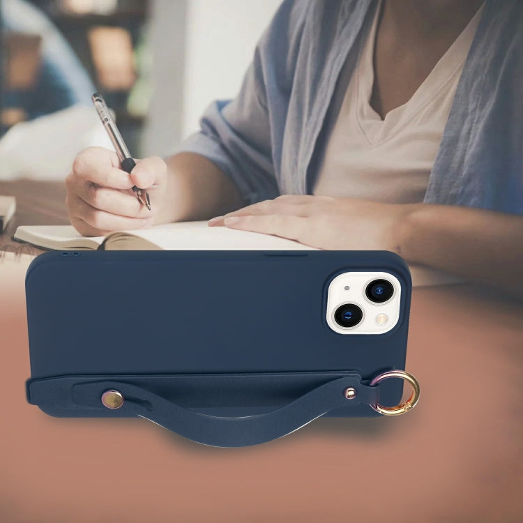 For iPhone 14 Wrist Strap Holder TPU Phone Case