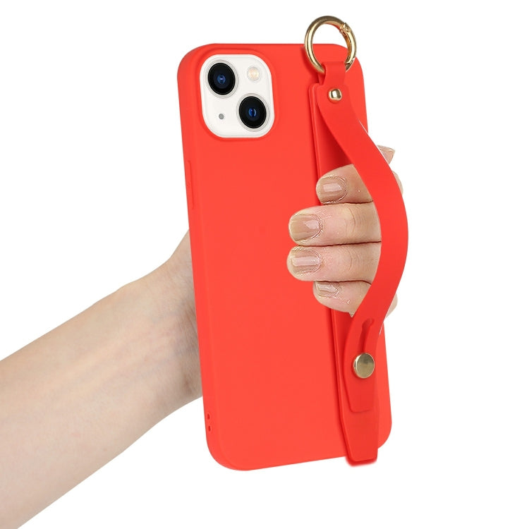 For iPhone 14 Wrist Strap Holder TPU Phone Case