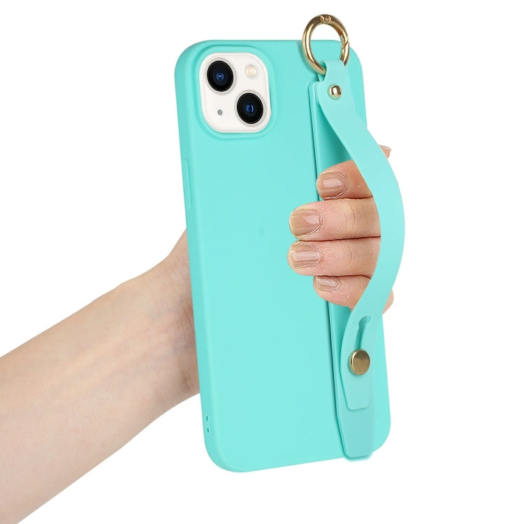 For iPhone 14 Wrist Strap Holder TPU Phone Case