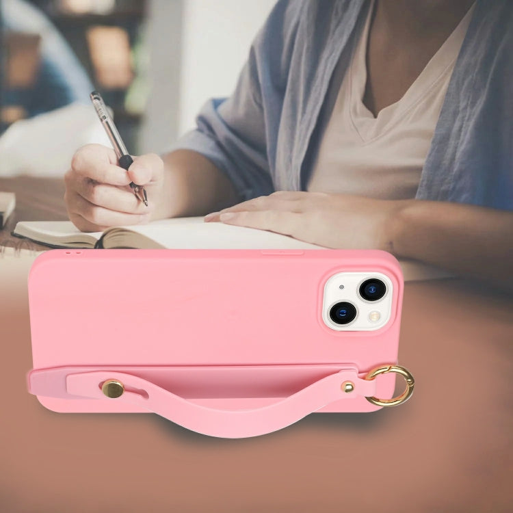 For iPhone 14 Wrist Strap Holder TPU Phone Case