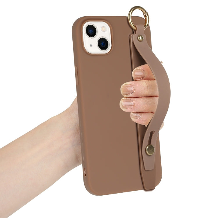 For iPhone 14 Wrist Strap Holder TPU Phone Case