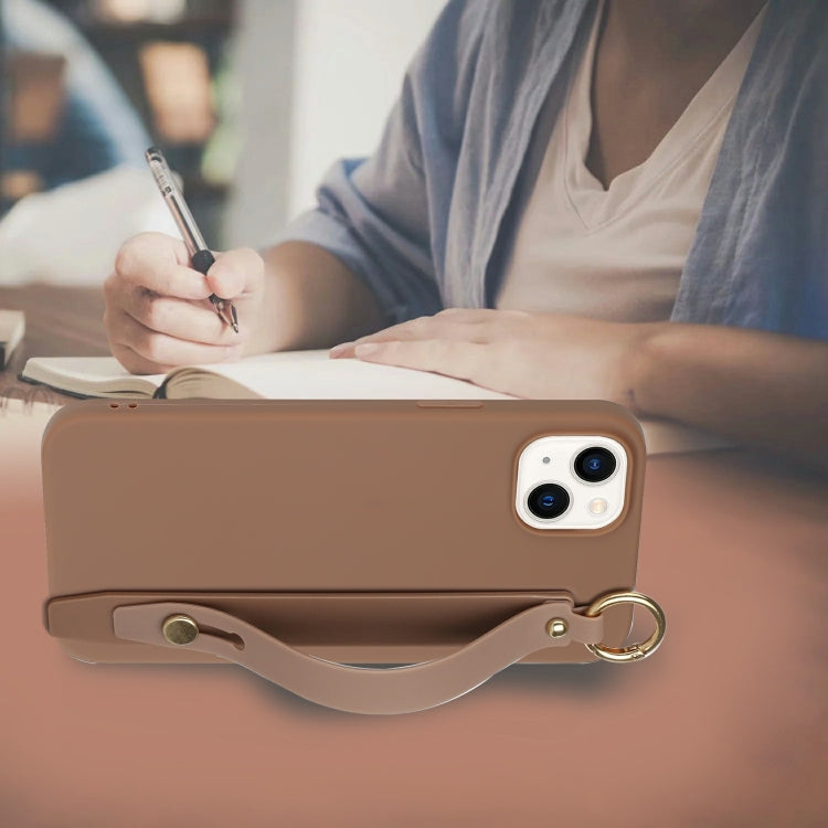 For iPhone 14 Wrist Strap Holder TPU Phone Case