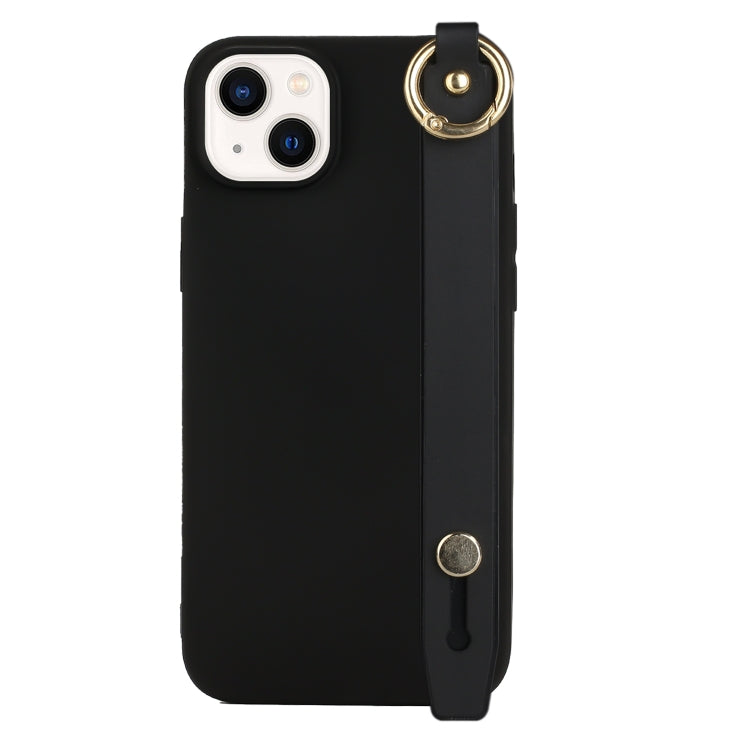 For iPhone 14 Plus Wrist Strap Holder TPU Phone Case