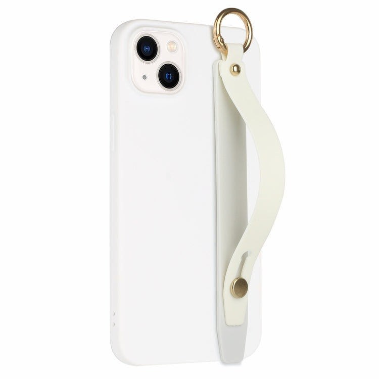 For iPhone 14 Plus Wrist Strap Holder TPU Phone Case