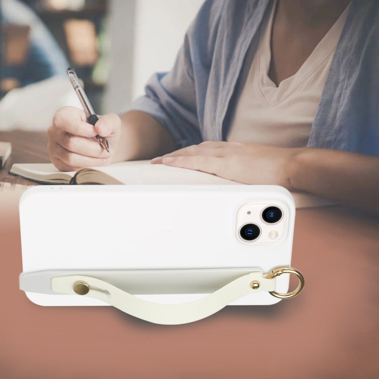 For iPhone 14 Plus Wrist Strap Holder TPU Phone Case