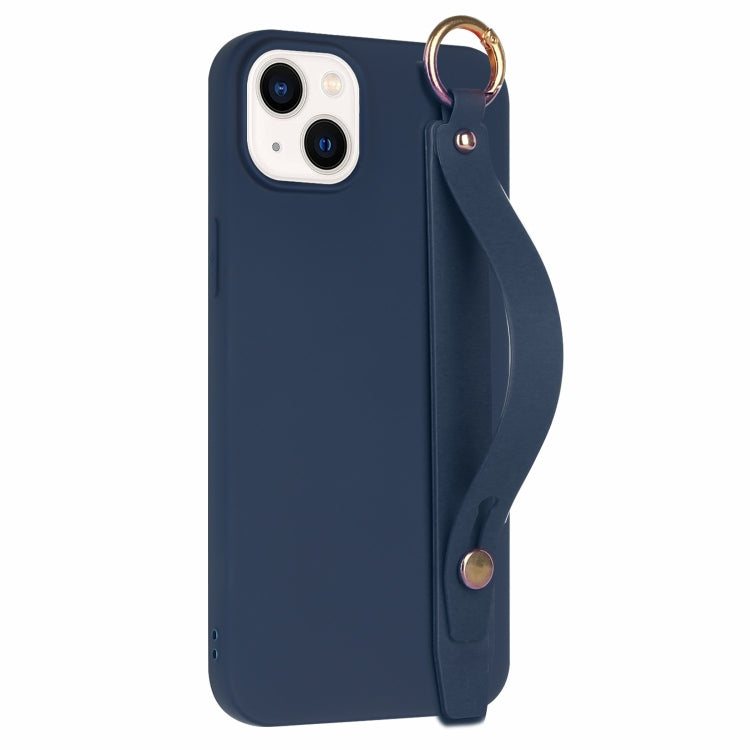 For iPhone 14 Plus Wrist Strap Holder TPU Phone Case
