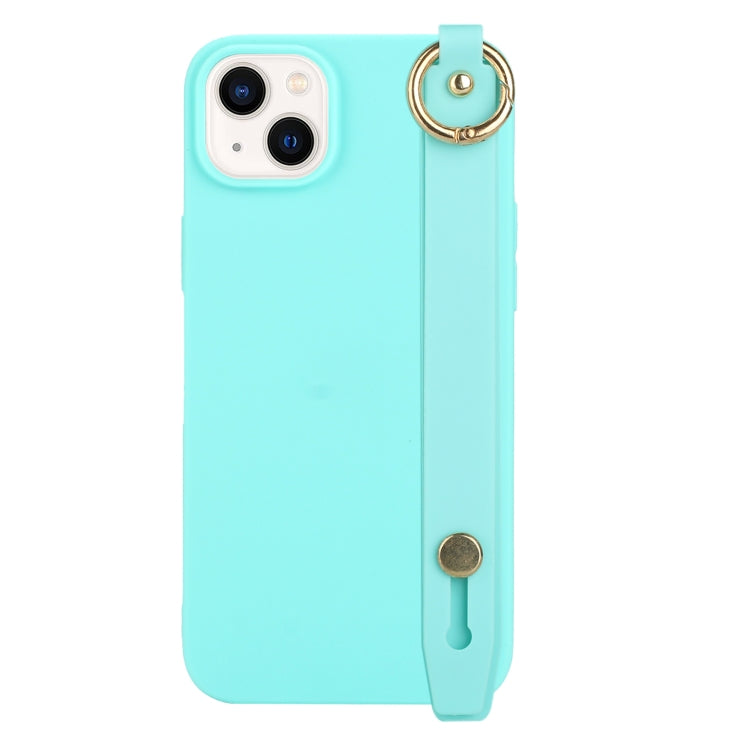 For iPhone 14 Plus Wrist Strap Holder TPU Phone Case