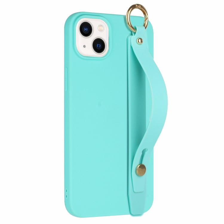 For iPhone 14 Plus Wrist Strap Holder TPU Phone Case