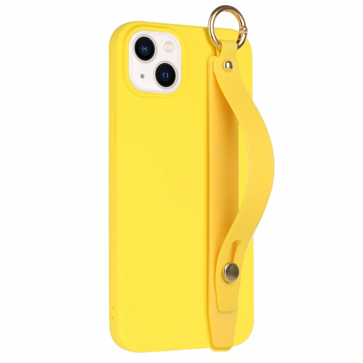 For iPhone 14 Plus Wrist Strap Holder TPU Phone Case