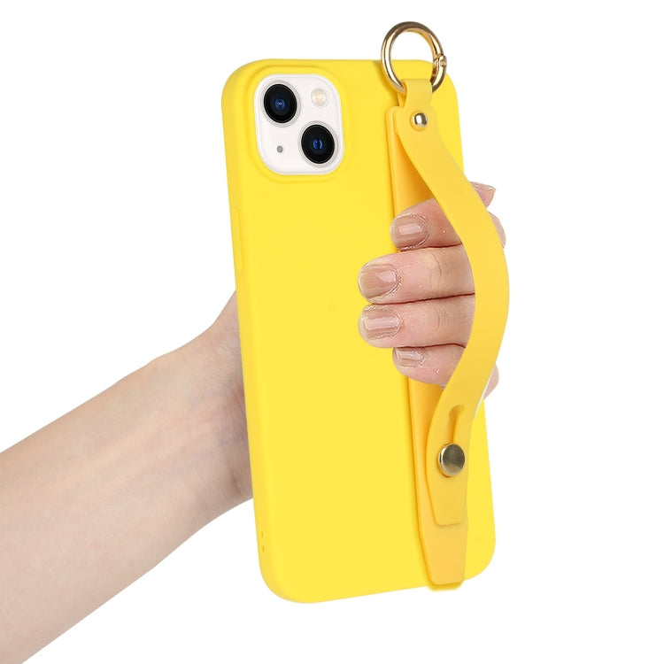 For iPhone 14 Plus Wrist Strap Holder TPU Phone Case