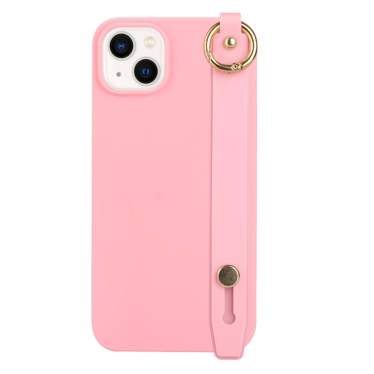 For iPhone 14 Plus Wrist Strap Holder TPU Phone Case