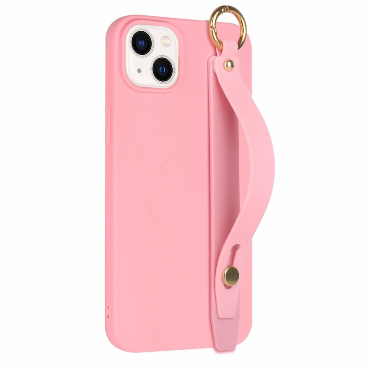 For iPhone 14 Plus Wrist Strap Holder TPU Phone Case