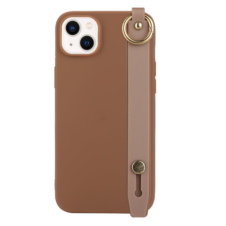 For iPhone 14 Plus Wrist Strap Holder TPU Phone Case