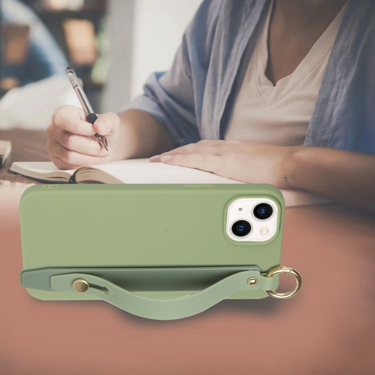 For iPhone 14 Plus Wrist Strap Holder TPU Phone Case