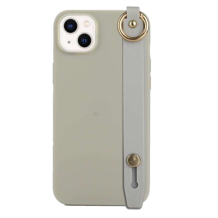 For iPhone 14 Plus Wrist Strap Holder TPU Phone Case