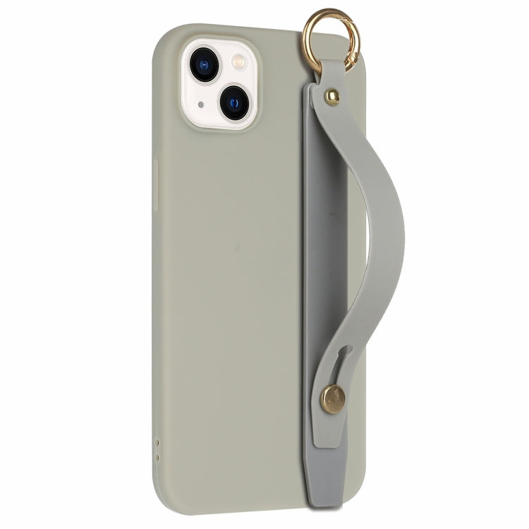For iPhone 14 Plus Wrist Strap Holder TPU Phone Case