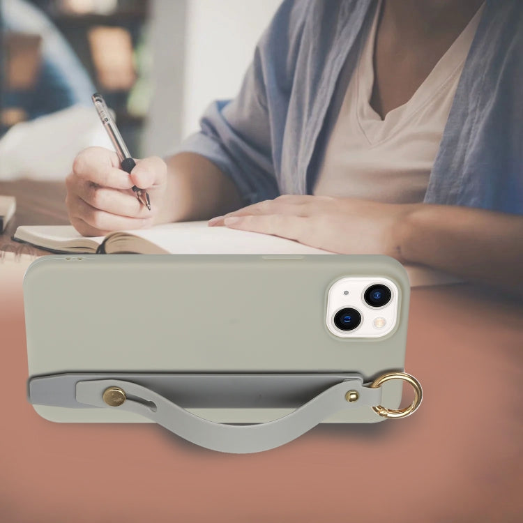 For iPhone 14 Plus Wrist Strap Holder TPU Phone Case