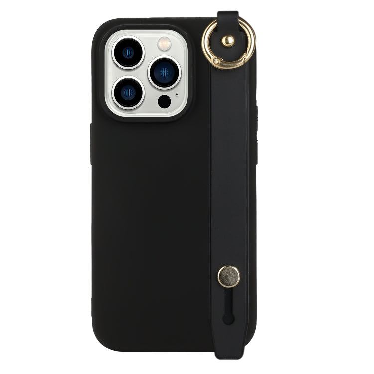 For iPhone 14 Pro Wrist Strap Holder TPU Phone Case