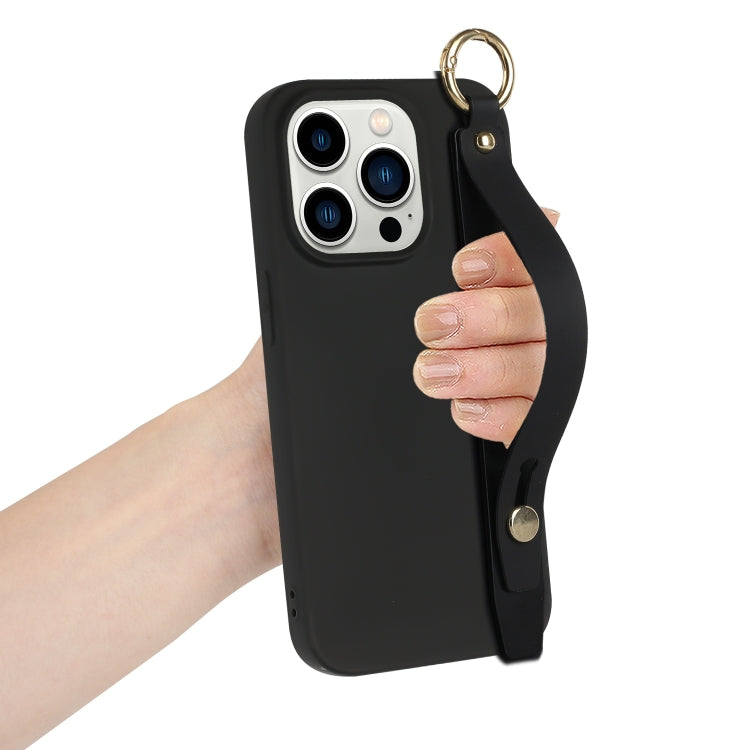 For iPhone 14 Pro Wrist Strap Holder TPU Phone Case