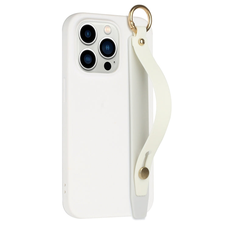 For iPhone 14 Pro Wrist Strap Holder TPU Phone Case