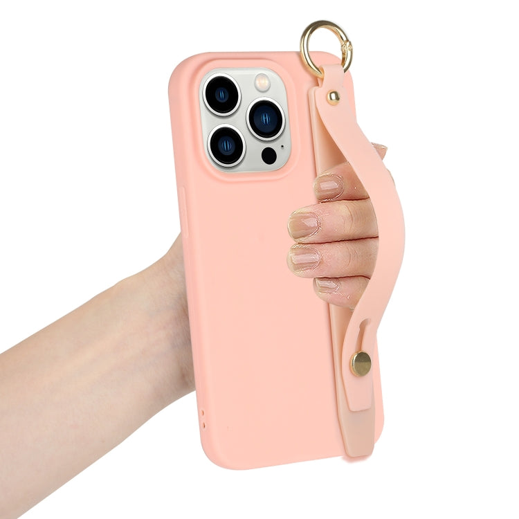 For iPhone 14 Pro Wrist Strap Holder TPU Phone Case