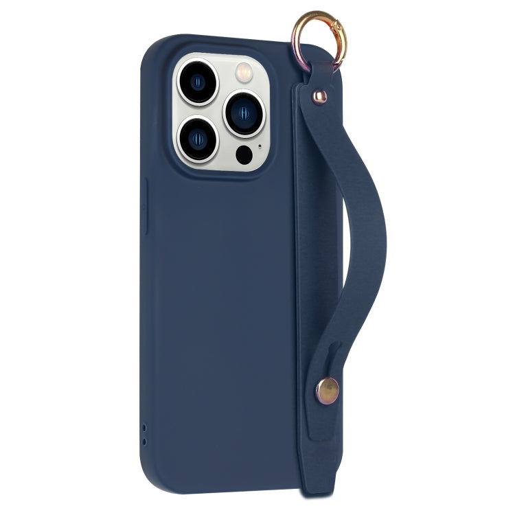 For iPhone 14 Pro Wrist Strap Holder TPU Phone Case