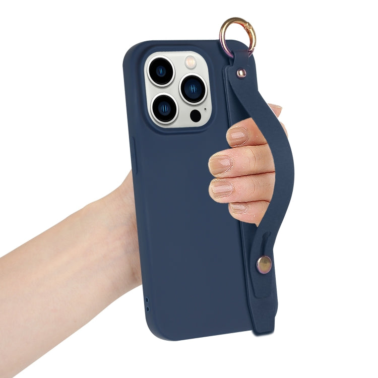 For iPhone 14 Pro Wrist Strap Holder TPU Phone Case
