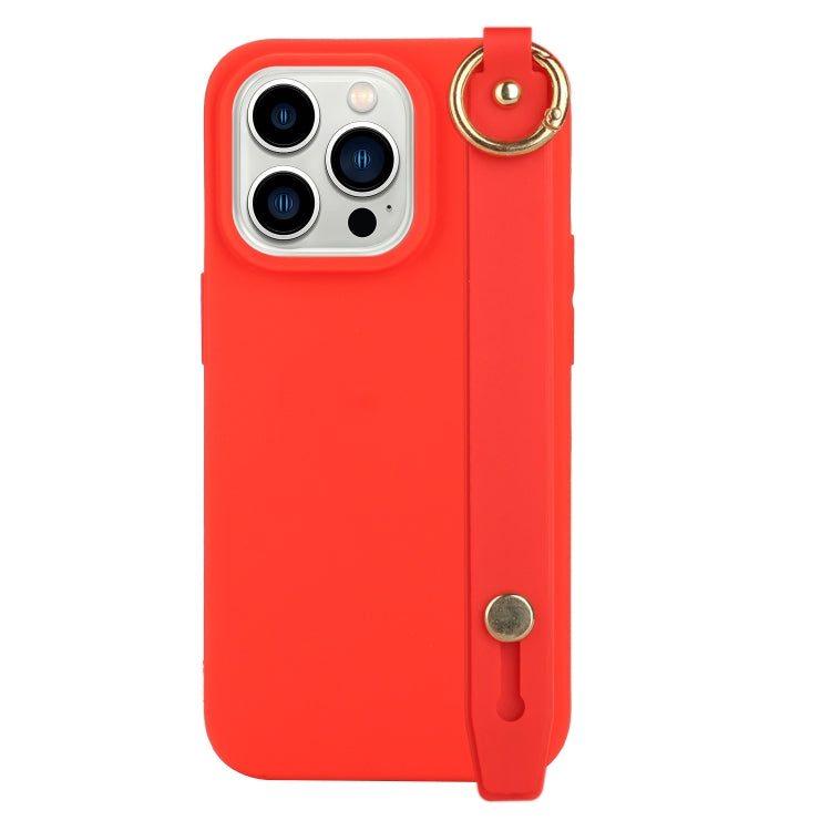 For iPhone 14 Pro Wrist Strap Holder TPU Phone Case