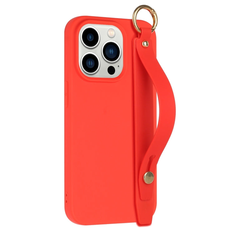 For iPhone 14 Pro Wrist Strap Holder TPU Phone Case