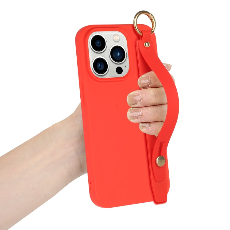 For iPhone 14 Pro Wrist Strap Holder TPU Phone Case