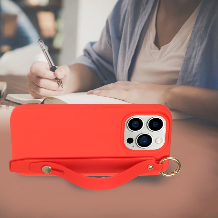 For iPhone 14 Pro Wrist Strap Holder TPU Phone Case
