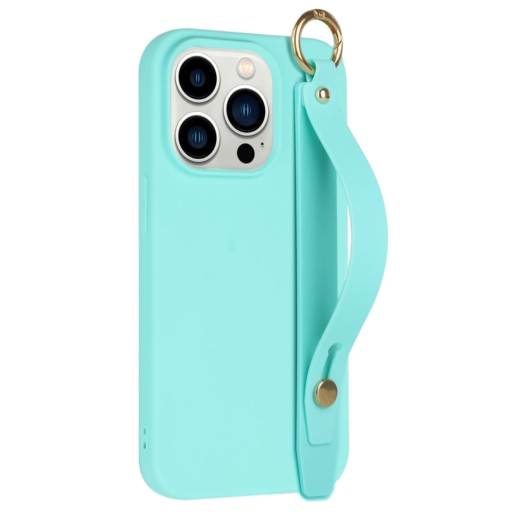 For iPhone 14 Pro Wrist Strap Holder TPU Phone Case