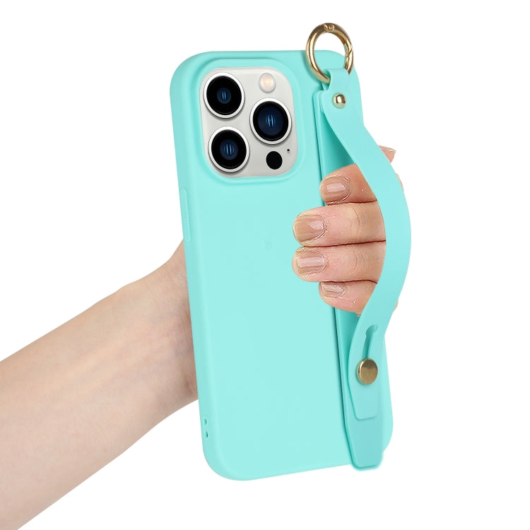 For iPhone 14 Pro Wrist Strap Holder TPU Phone Case