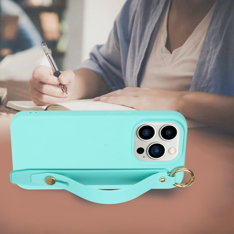 For iPhone 14 Pro Wrist Strap Holder TPU Phone Case