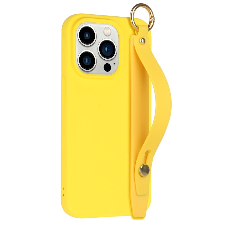 For iPhone 14 Pro Wrist Strap Holder TPU Phone Case