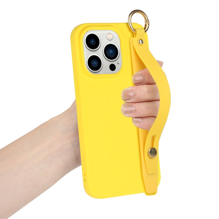 For iPhone 14 Pro Wrist Strap Holder TPU Phone Case