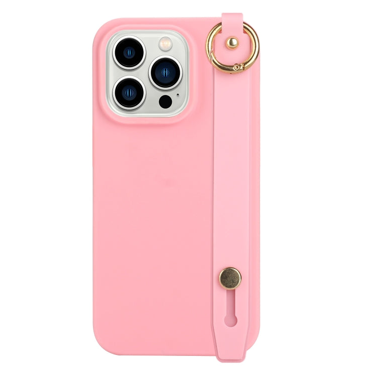 For iPhone 14 Pro Wrist Strap Holder TPU Phone Case