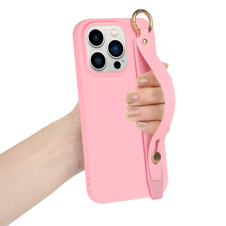 For iPhone 14 Pro Wrist Strap Holder TPU Phone Case