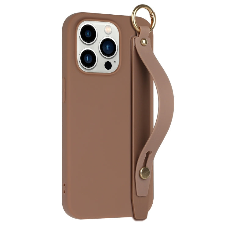 For iPhone 14 Pro Wrist Strap Holder TPU Phone Case