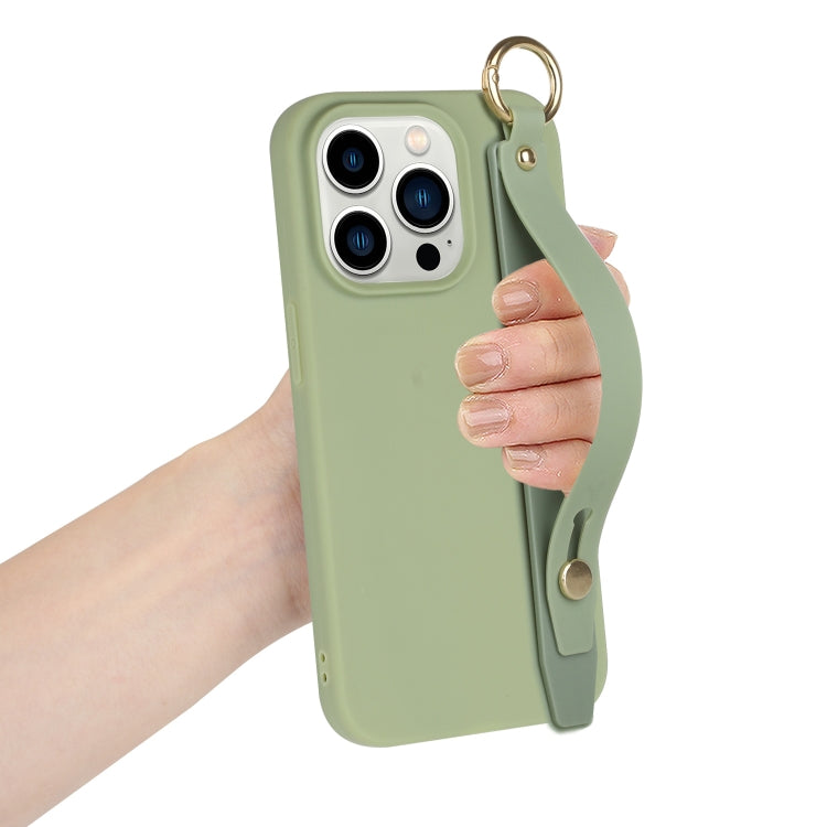 For iPhone 14 Pro Wrist Strap Holder TPU Phone Case