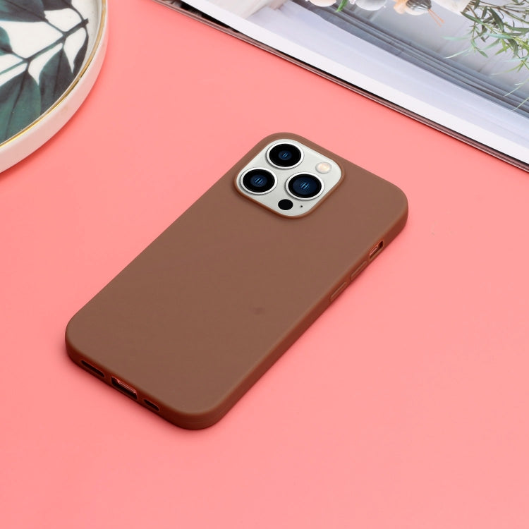For iPhone 14 Pro Max Solid Color Frosted Silicone Phone Case