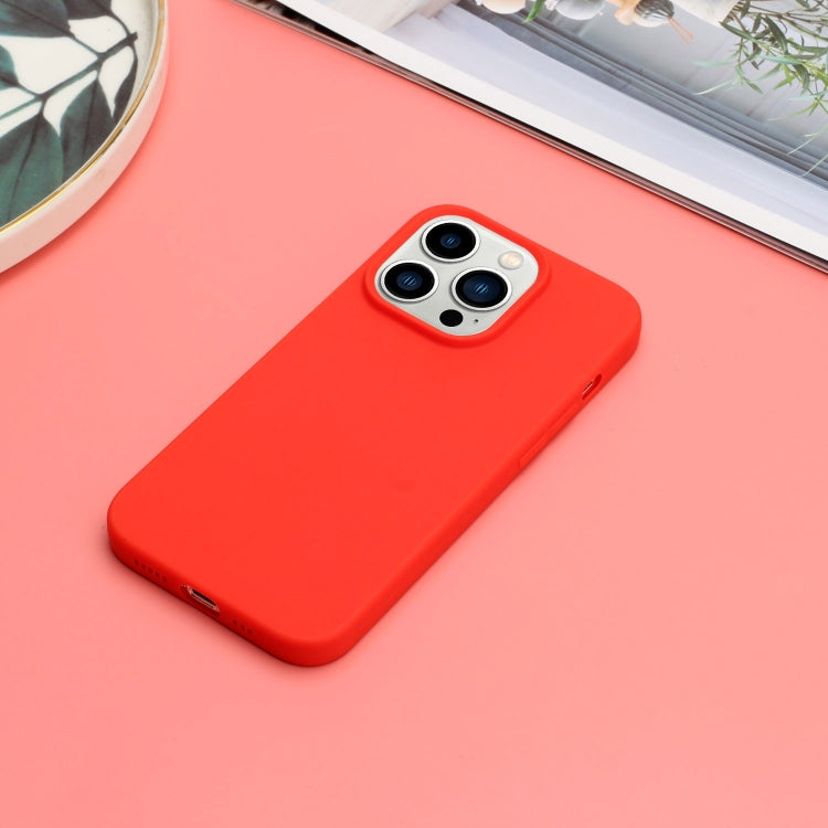 For iPhone 14 Pro Max Solid Color Frosted Silicone Phone Case